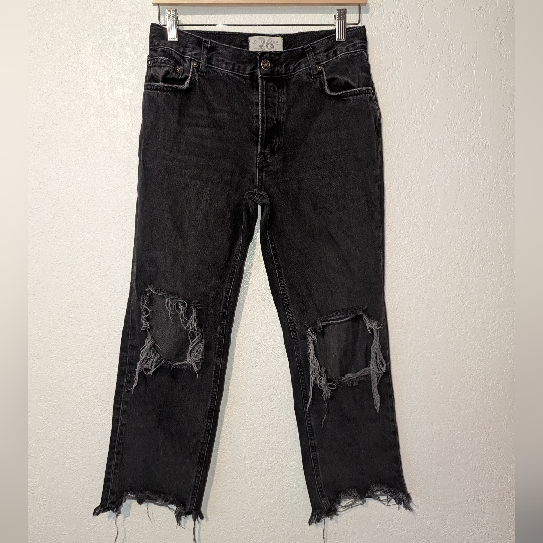We The Free Distressed Straight Ankle Pants